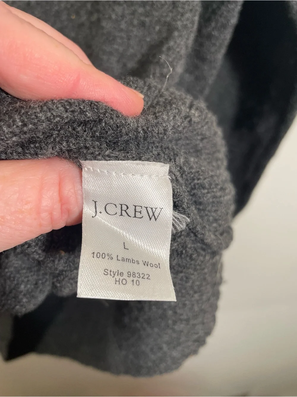 J Crew quarter-zip 100% lambswool sweater L